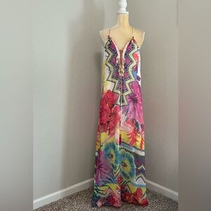 Wanderlujo Colorful Sleeveless Resort Maxi Dress